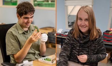 Angel en Wilma aan het werk. 