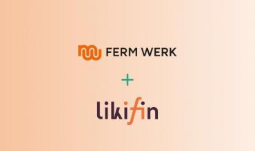 Logo Ferm Werk en logo LikiFin met een plusteken ertussen