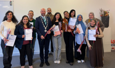 Groepsfoto van de deelnemers aan de Vaktaaltraining.